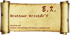 Brettner Kristóf névjegykártya